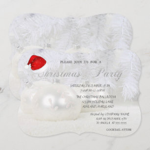 Christmas Balls,Santa Hat, Company Christmas Party Invitation