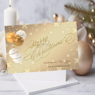 Christmas Balls, Snowflakes ,Corporate Greeting Holiday Card