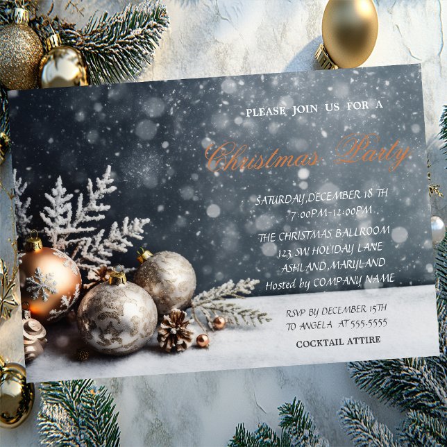 Christmas Balls Snowflakes,Snow Company Christmas Invitation (Creator Uploaded)