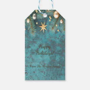 Christmas Balls Stars Branches Vintage Gift Tags