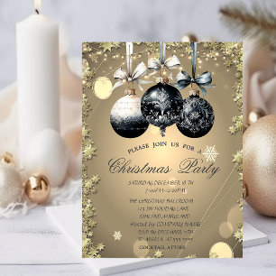 Christmas Balls,Stars Christmas Company Party Invitation