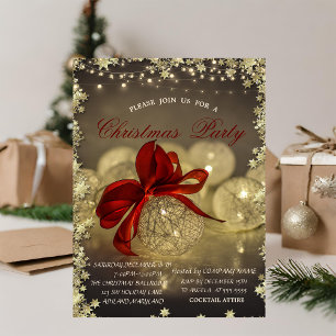 Christmas Balls,String Lights Christmas Company Invitation