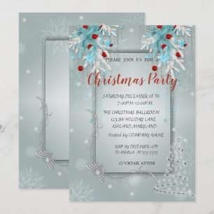 Christmas Balls, Tree, CorporateChristmas Party Invitation