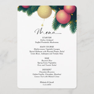 Christmas Balls Wedding Menu