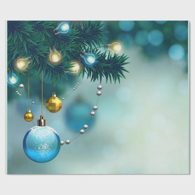 Christmas Balls Wrapping Paper (Flat)
