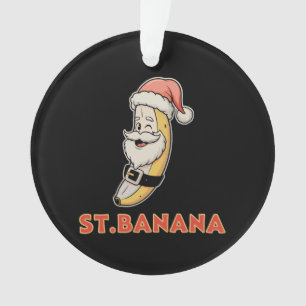 Christmas Banana Santa Funny Xmas Holiday Ornament