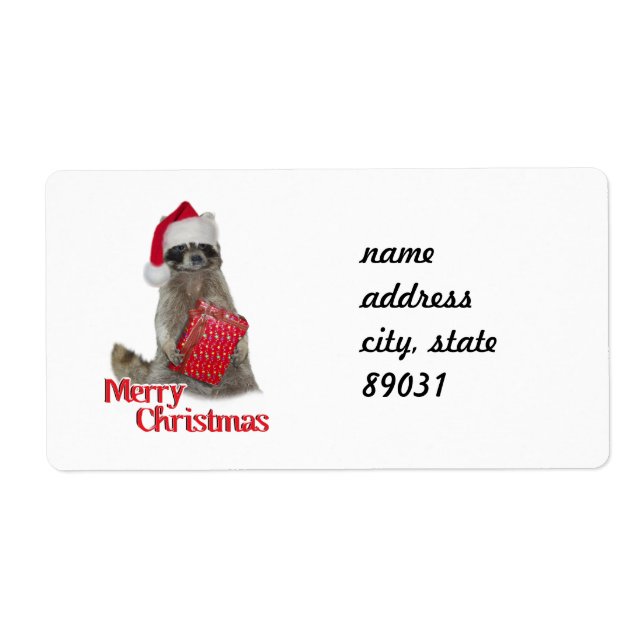 Christmas Bandit Racoon with Present (Front)