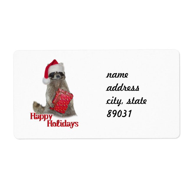 Christmas Bandit Racoon with Present (Front)