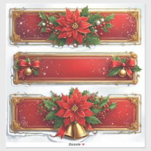 Christmas Banners Featuring Poinsettias