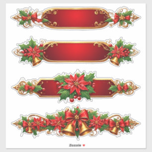 Christmas Banners Featuring Poinsettias