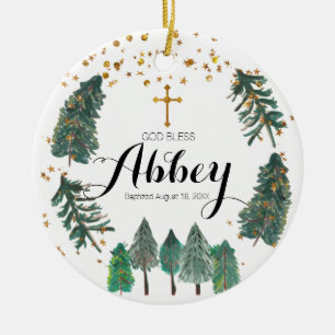 Christmas Baptism God Bless Ornament