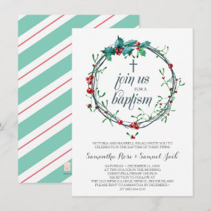 Christmas Baptism Invitation Template