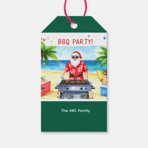 Christmas barbecue Santa Claus BBQ BBQ party Gift Tags