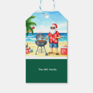 Christmas barbecue Santa Claus BBQ BBQ party Gift Tags