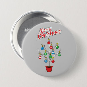 Christmas Bare Branch Tree - Merry Christmas 7.5 Cm Round Badge