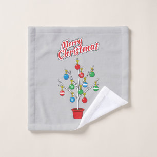 Christmas Bare Branch Tree - Merry Christmas Bath Towel Set