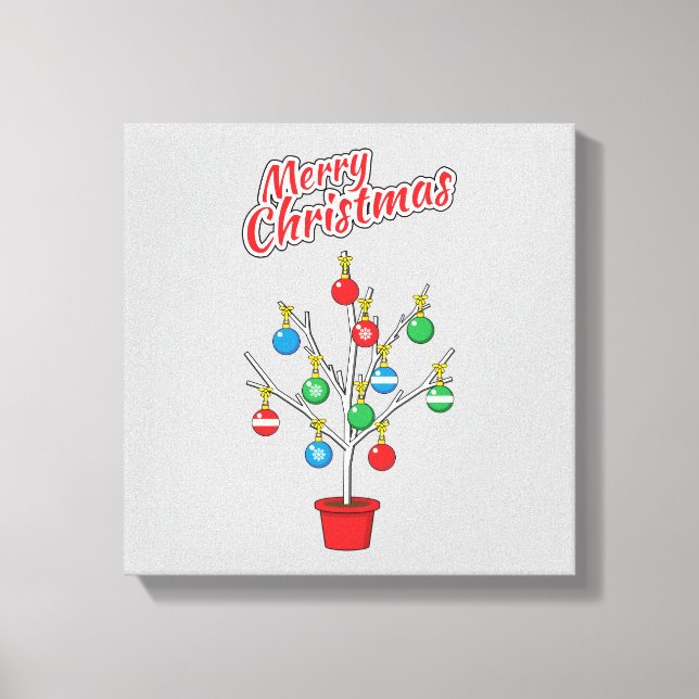 Christmas Bare Branch Tree - Merry Christmas Canvas Print (Front)