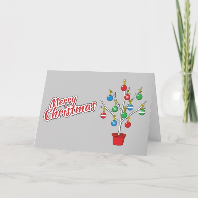 Christmas Bare Branch Tree - Merry Christmas Card (Front)
