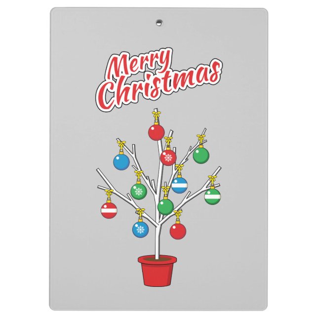 Christmas Bare Branch Tree - Merry Christmas Clipboard (Back)