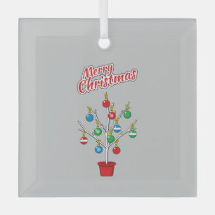 Christmas Bare Branch Tree - Merry Christmas Glass Tree Decoration
