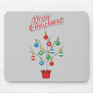 Christmas Bare Branch Tree - Merry Christmas Mouse Mat