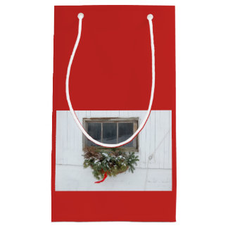 Christmas Barn Window Pane Small Gift Bag