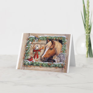 Christmas Barnyard Friends Holiday Card
