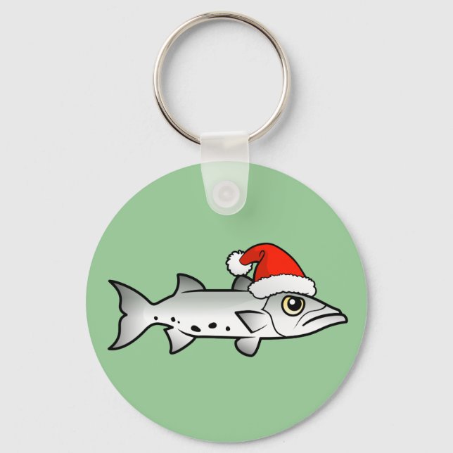 Christmas Barracuda Santa Key Ring (Front)