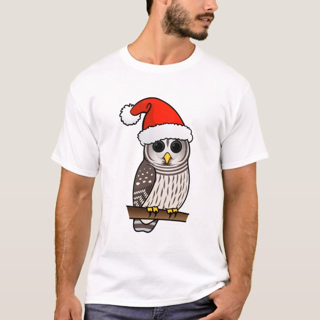 Christmas Barred Owl Santa T-Shirt (Front)