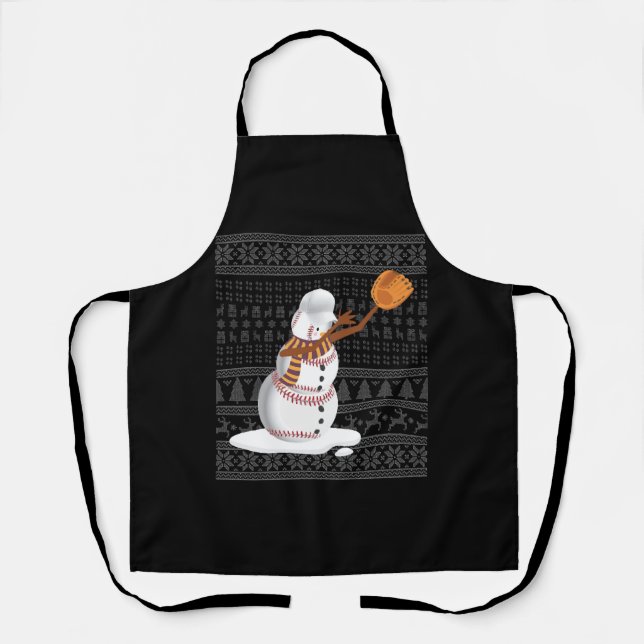 Christmas Baseball 3 Apron (Front)