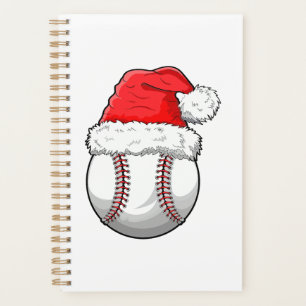 Christmas Baseball Ball Santa Hat Funny Sport Xmas Planner