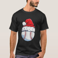 Christmas Baseball Ball Santa Hat Funny Sport Xmas