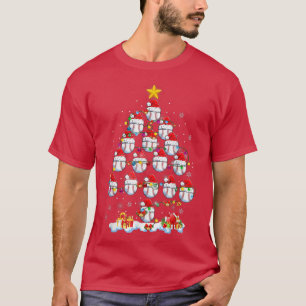 Christmas Baseball Balls Santa Hat Light Sport Xma T-Shirt