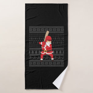 Christmas Baseball  Bath Towel