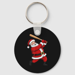 Christmas Baseball Batter Santa Xmas Srt Player Bo Key Ring