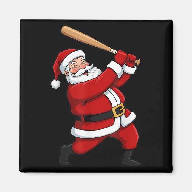 Christmas Baseball Batter Santa Xmas Srt Player Bo Magnet (Front)