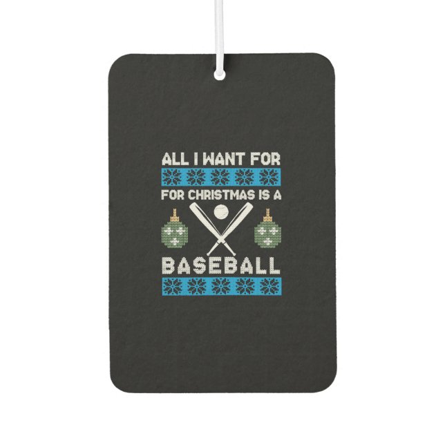 Christmas Baseball Car Air Freshener (Front)