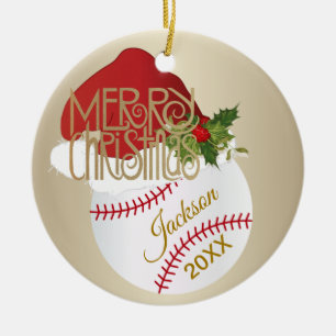 Christmas Baseball Ceramic Tree Decoration