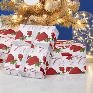 Christmas Baseball   DIY Text Wrapping Paper