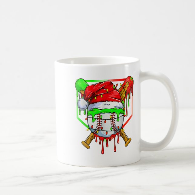 Christmas Baseball Drip For Boys Ice Cream Drip Ba Coffee Mug (Right)
