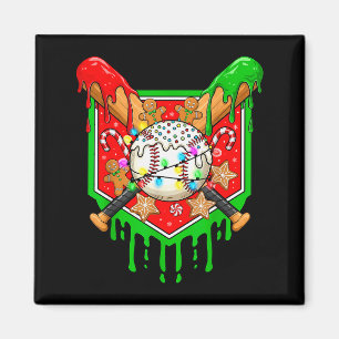 Christmas Baseball Drip For Boys Ice Cream Drip Ba Magnet