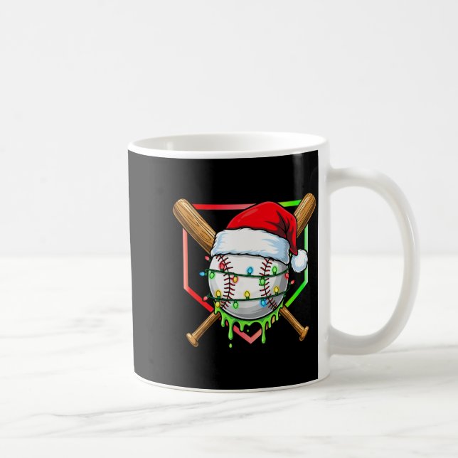 Christmas Baseball Drip Ice Cream Drip Baseball Lo Coffee Mug (Right)