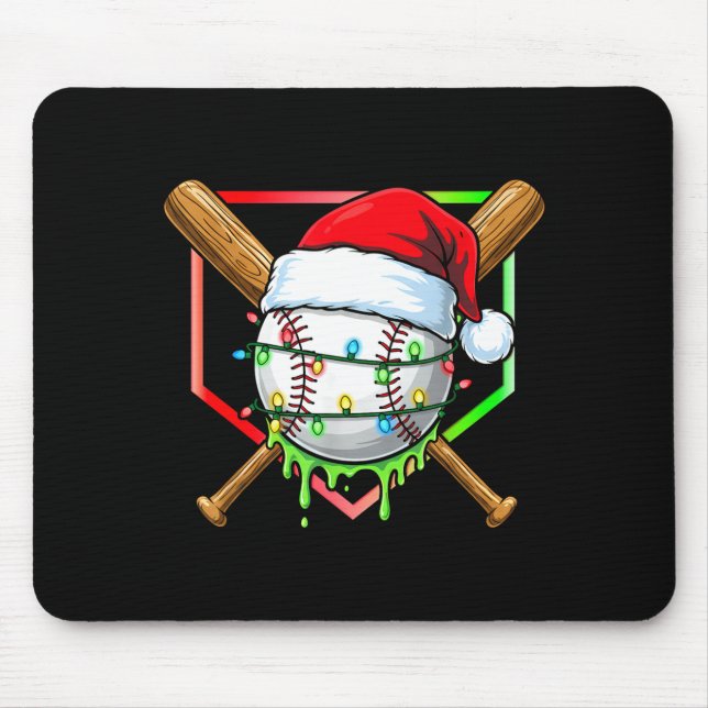 Christmas Baseball Drip Ice Cream Drip Baseball Lo Mouse Mat (Front)