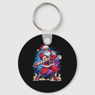 Christmas Baseball Funny Santa Game Day Xmas Boys Key Ring