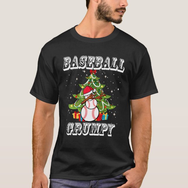 Christmas Baseball Grumpy Snowman Santa Dabbing Gi T-Shirt (Front)