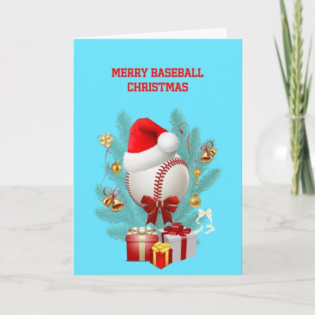 Christmas Baseball Holiday Card (Front)