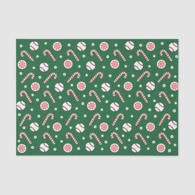 Christmas Baseball Holiday Gift Tissue Paper (Front)