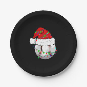 Christmas Baseball Paper Plate