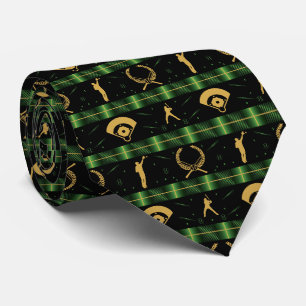 Christmas Baseball Player - Green Check Tie