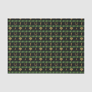 Christmas Baseball Player - Green Check Tissue Paper